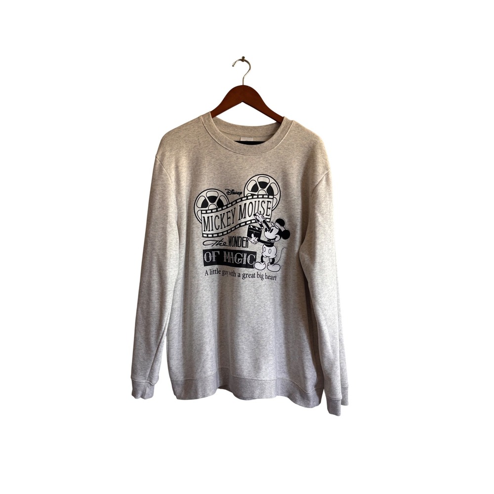 Disney Mickey Mouse Wonder of Magic Gray Graphic Sweatshirt Mens Large Vintage